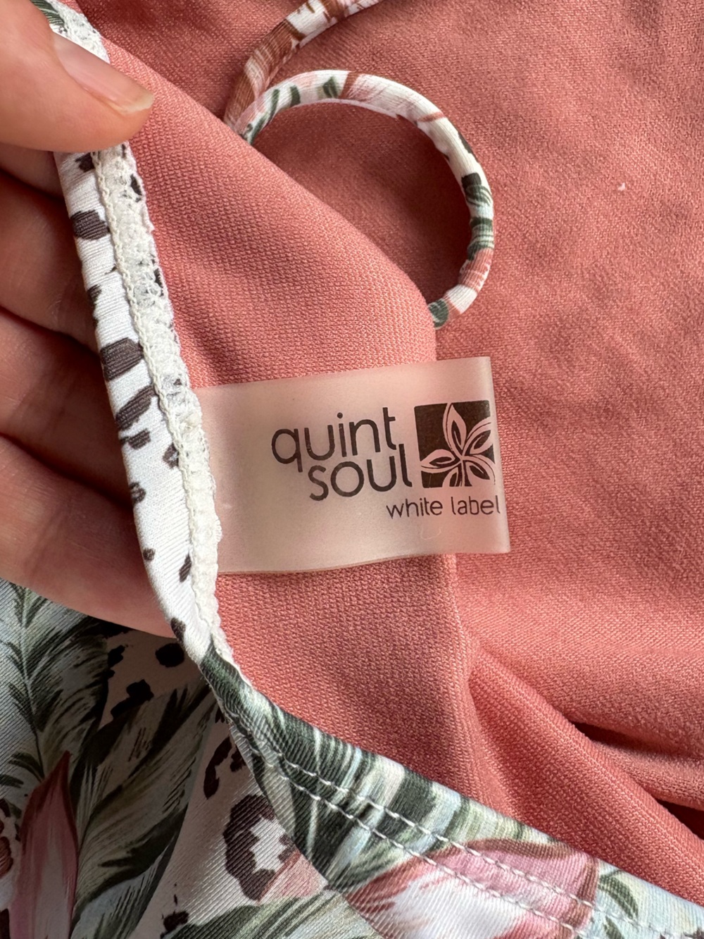 Quint Soul White Label Floral Leopard Open Back One Piece Swimsuit S Bikini Vill - Picture 4 of 5